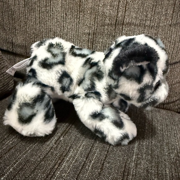 Aurora Black and White Plush Leopard - Picture 3 of 6